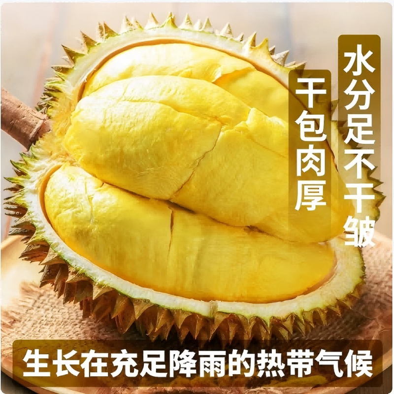 【顺丰冷链到家】泰国空运金枕榴莲整个新鲜带壳水果软糯香甜AA级