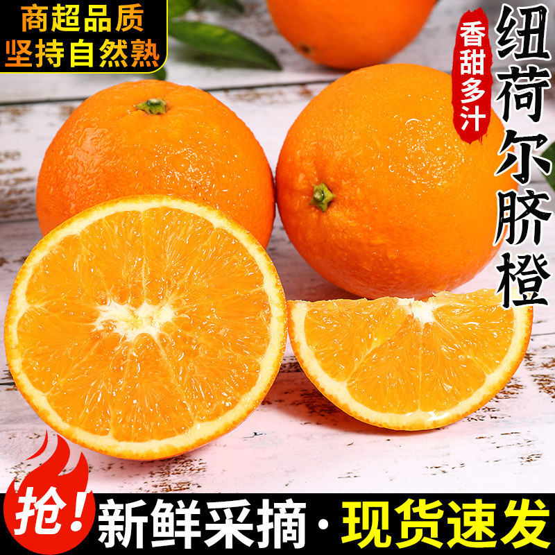 正宗纽荷尔脐橙新鲜橙子水果当季现摘手剥冰糖甜橙子秭归脐橙整箱