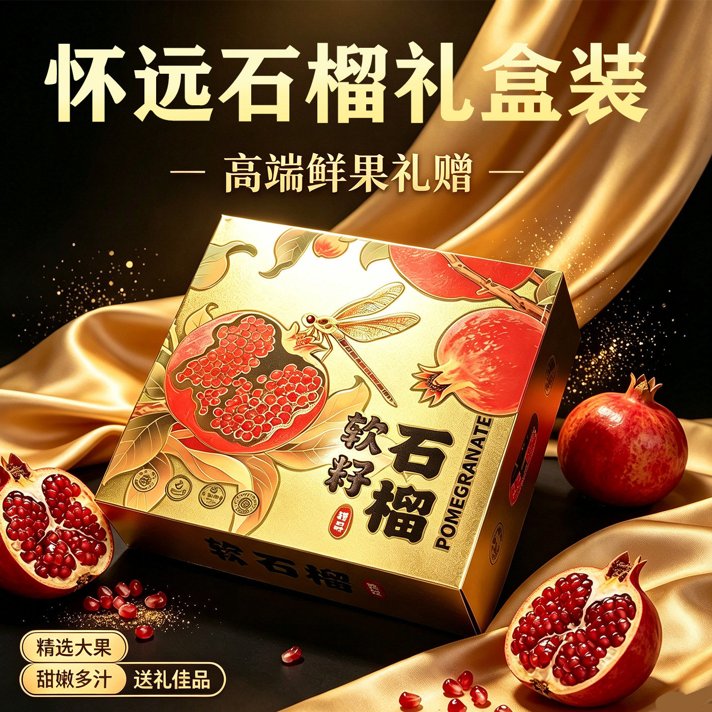 高端礼盒特级精品超级大果新鲜安徽怀远特产玉石籽甜石榴水果送礼