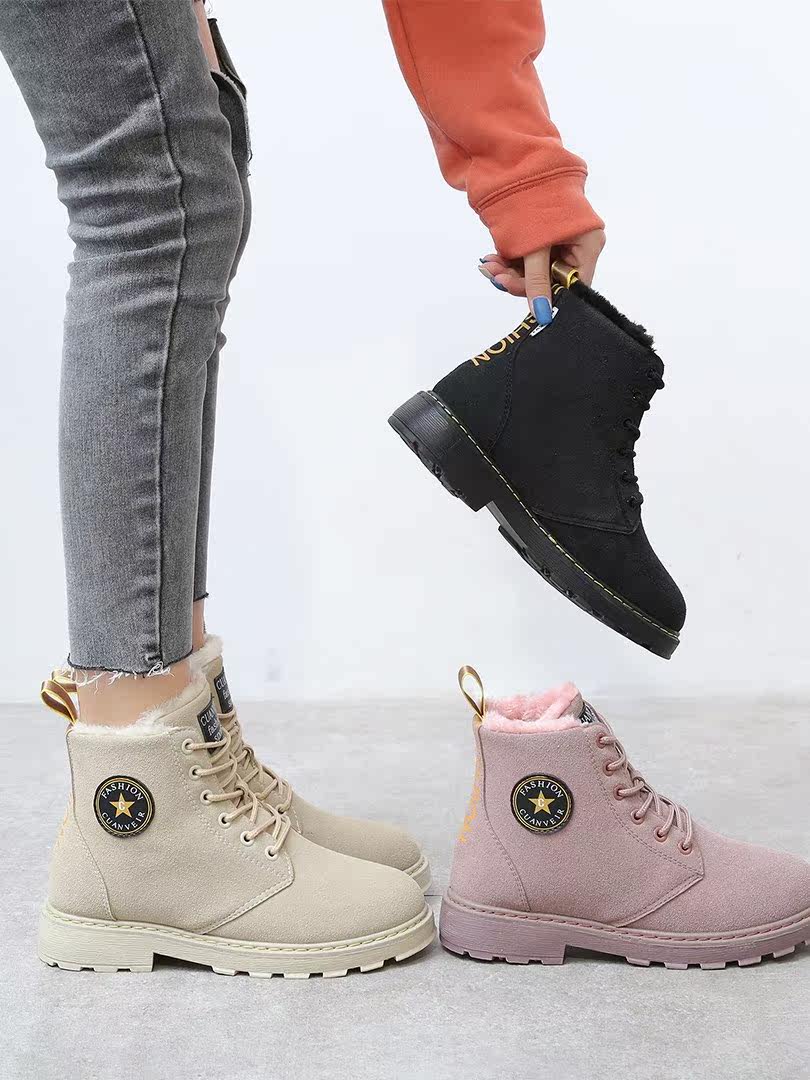 女帆布鞋高帮女鞋户外雪地靴。翻帮军靴军靴英伦风户外雪地靴|msdalam kategori Kasut wanita, but - dari Buy2taobao.com untuk memberikan perkhidmatan ejen Taobao profesional membeli