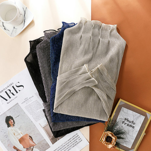 网纱木耳边亮丝打底衫长袖