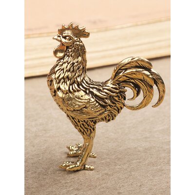 黄铜实心纯铜小摆件桌面手把件小公鸡生肖茶道茶宠雕铸古玩小铜器