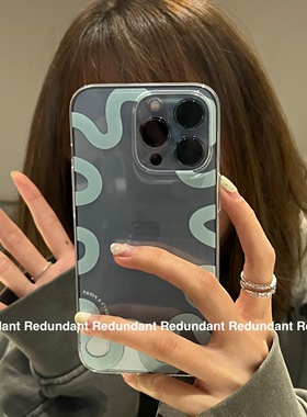 金智妮同款个性蓝色螺纹适用苹果16promaxxr防摔iPhone16简约12个性11网红14pro情侣13promax少女15pro潮牌13