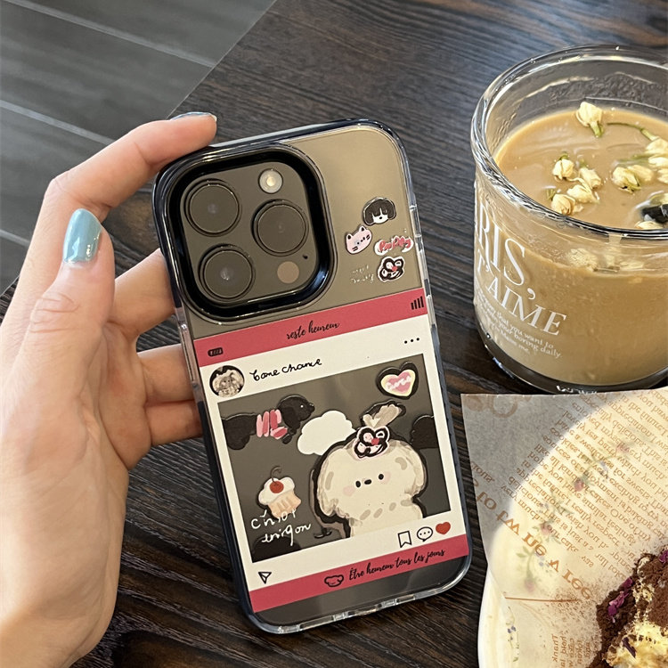 韩国新款原创插画狗狗情侣手机壳