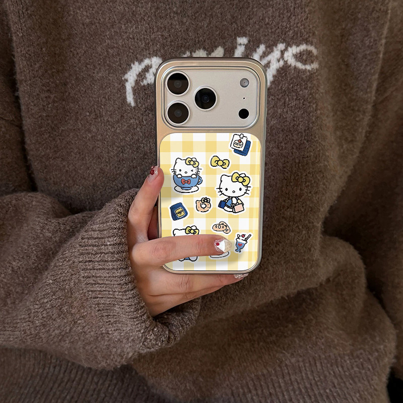 趣味柠檬kt猫 原创小众高级感适用iPhone17promax手机壳苹果16pro防摔14硅胶软壳13银色12女生17不会撞壳15