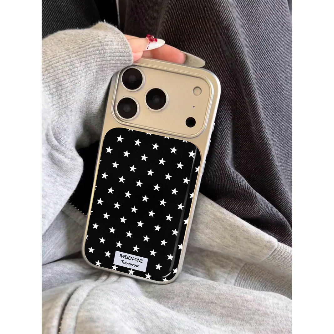 韩国黑色星星 原创小众高级感适用iPhone17promax手机壳苹果16pro防摔14硅胶软壳13银色12女生17不会撞壳15