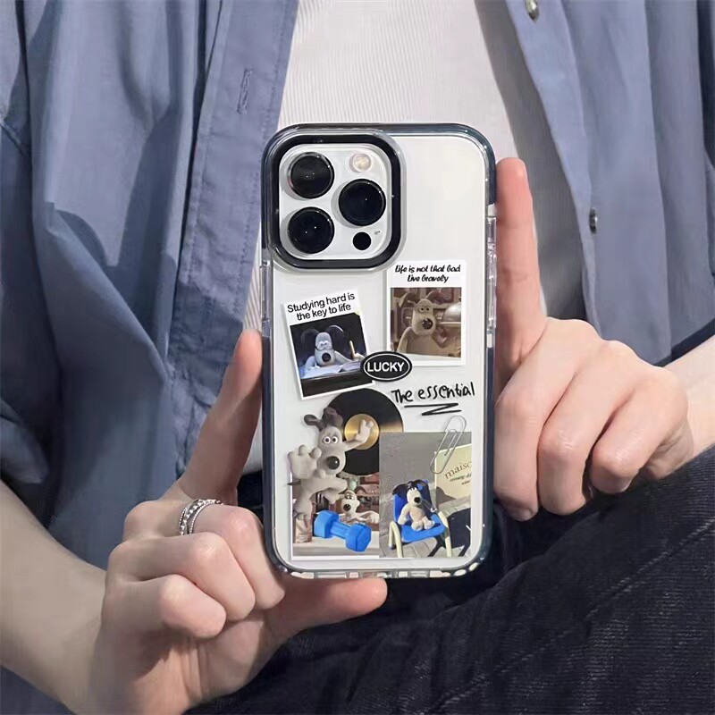 高级感个性潮牌创意掌门狗适用iPhone17proMax手机壳苹果15透明黑边防摔条16硅胶软壳11/12情侣x全包17pro潮