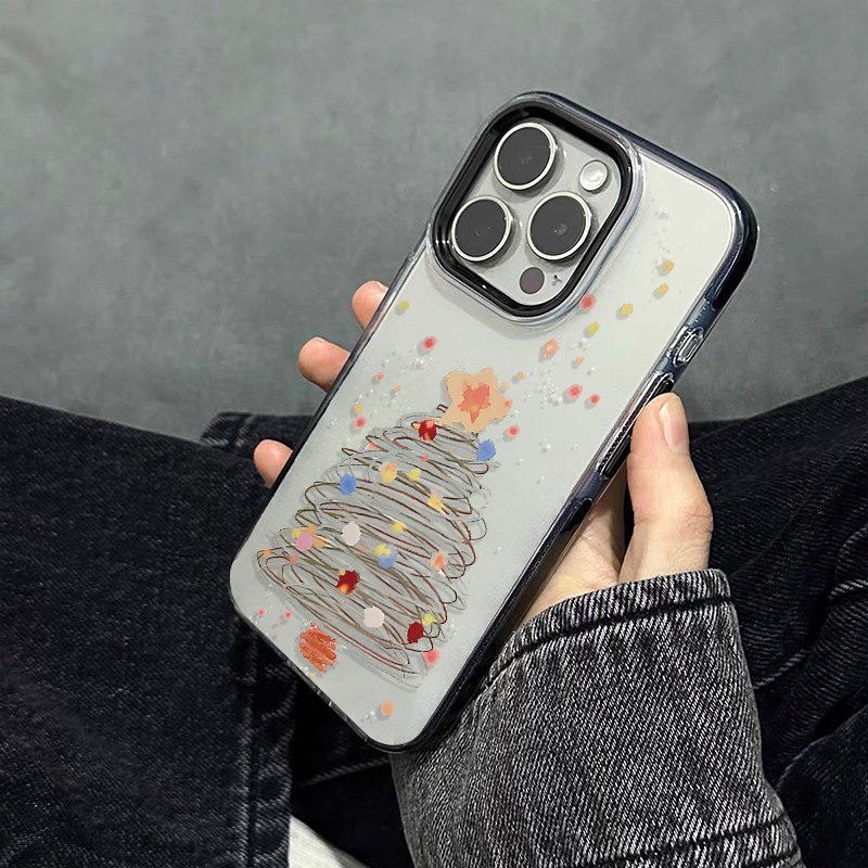 圣诞村 原创小众高级感适用iPhone17promax手机壳苹果16pro/15防摔14硅胶软壳13黑色12全包14不会撞壳