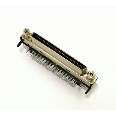 VHCI68母头高密SCSI68槽式CN型90度小SCSI68带螺丝