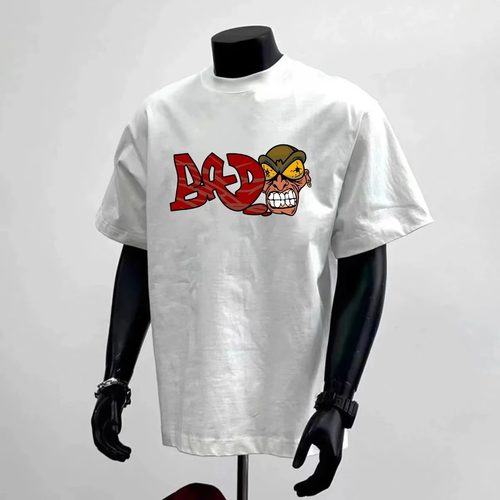 美式痞帅字母印花重磅纯棉短袖T恤男高级感休闲百搭上衣ins领带夹