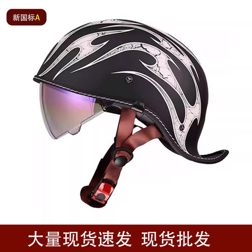 西班牙MT官网新款摩托车半盔男复古头盔瓢盔美翘盔