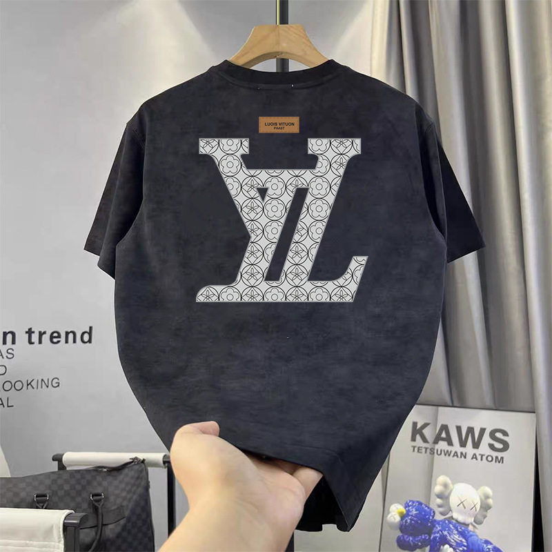 欧洲站LVSANTEL轻奢26扎染做旧短袖T恤男士修身夏季男款男装体恤