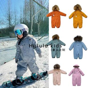 ins秋冬25年新款mat系列北欧高定男童女童高品质连体滑雪爬服