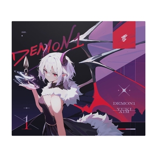 Demon1二次元 钢化玻璃鼠标垫女生电竞游戏FPS专用大号 Aim Yuki