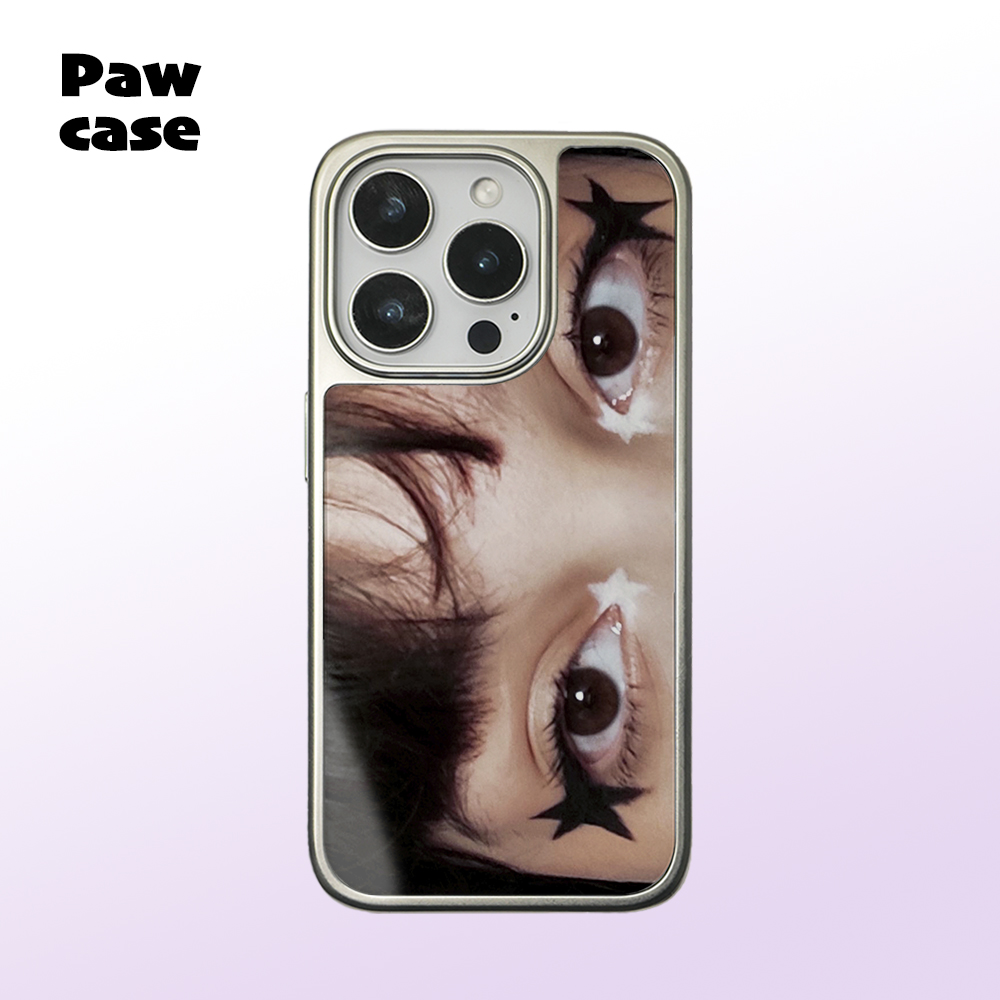 星星眼少女小众 银边软壳亮面磁吸黑边磨砂手机壳防摔搞怪全包17黑框iphone16promax苹果15plus14pm13适用