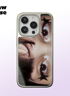 星星眼少女小众 银边软壳亮面磁吸黑边磨砂手机壳防摔搞怪全包17黑框iphone16promax苹果15plus14pm13适用