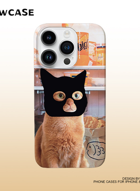 pawcase蒙面小猫搞怪16菲林15promax手机壳14全包iphone13适用苹果二合一xs趣味新款magsafe磁吸12可爱11硬壳