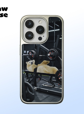 北极熊健身 银边软壳亮面磁吸黑边磨砂手机壳防摔搞怪趣味全包17黑框iphone16promax苹果15plus14pm13适用