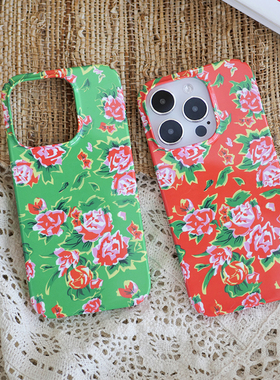 pawcase东北大花布情侣15菲林14promax手机壳全包iphone13适用苹果中国风土味国潮magsafe磁吸12精孔16硬壳