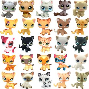 Hair Colle toy Figures Old Kitten Short Stands Mini pet Rare