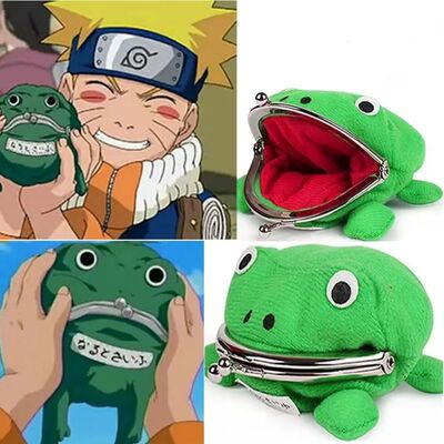 Cute Anime Frog Purse Kissing Lock Funny Plush Frog Shape Ro