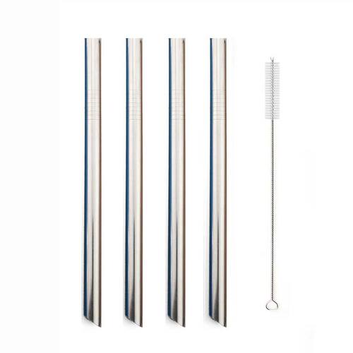 5Pcs Metal Drinking Straw Set Reusable 304 Straw Stainless S