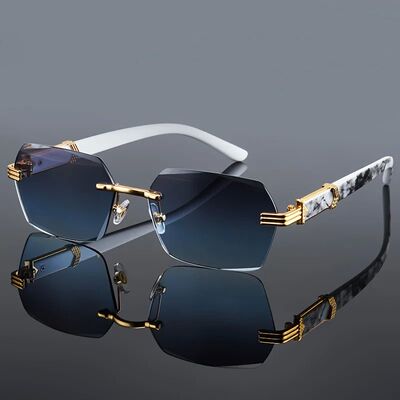 Fashion Rimless Sunglasses Men Women Populare Frameless Sun
