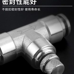 T型 12mm气管快速插接头 304不锈钢节流阀管道阀SA