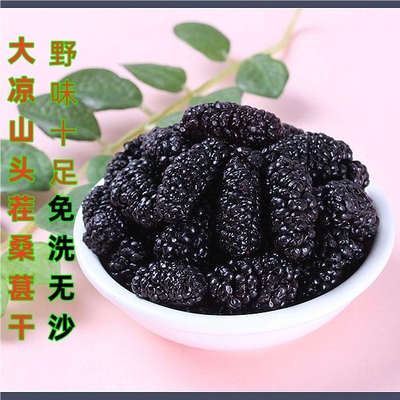 大凉山野生免洗桑葚干黑桑椹特级