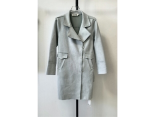 鹿皮绒拉链中长款宽松风衣女春秋新款韩版系带通勤外套