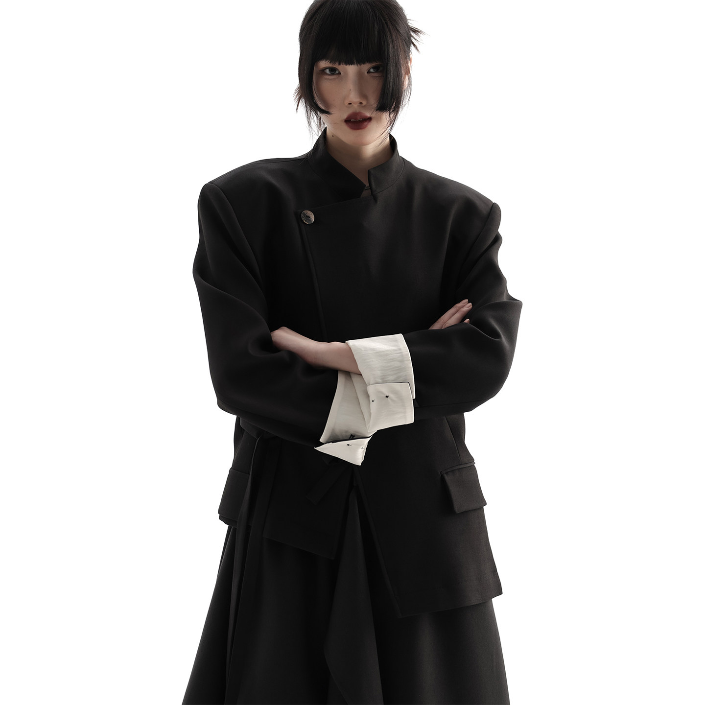 APOZi collection/牧人山海/新中式国风立领唐装系带功夫西装外套