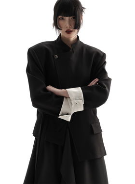 APOZi collection/牧人山海/新中式国风立领唐装系带功夫西装外套