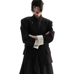 APOZi collection/牧人山海/新中式国风立领唐装系带功夫西装外套