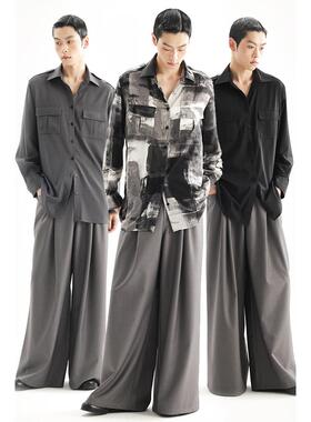 APOZi collection【衍生水墨】新中式三色气场衬衫国风宽松女上衣