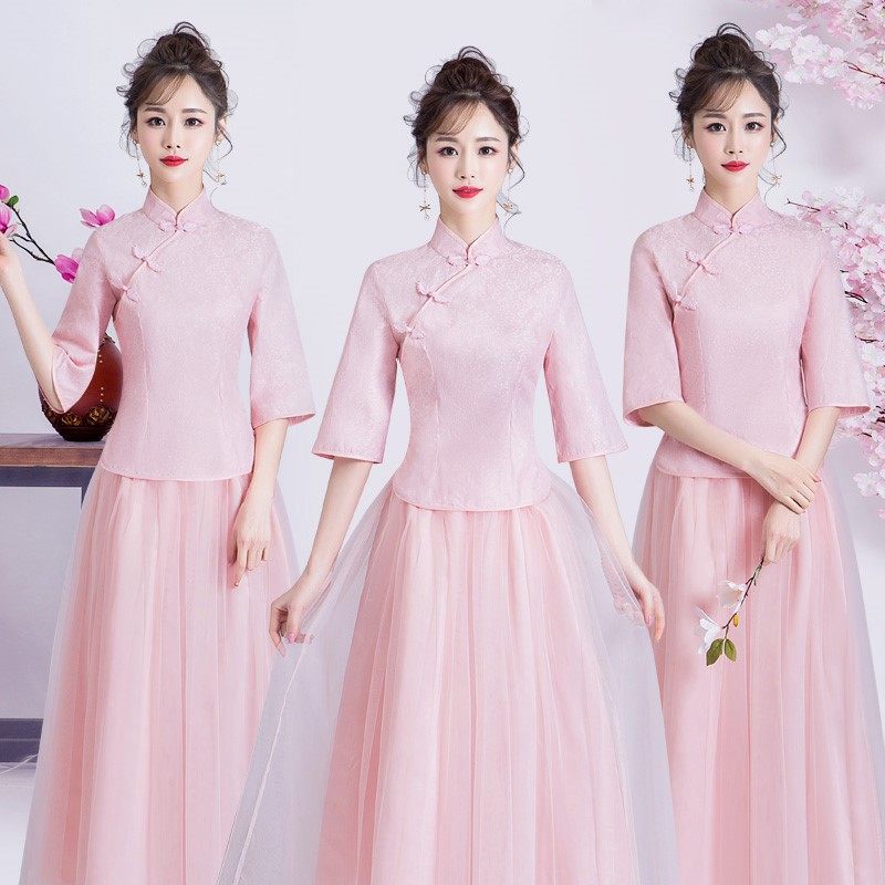 毕业典礼礼服女老师中长款仙气质姐妹团2019夏季新款中国风旗袍在类目 女装/女士精品, 婚纱/旗袍/礼服, 礼服/晚装中 - 来自Buy2taobao.com提供专业的淘宝代购服务