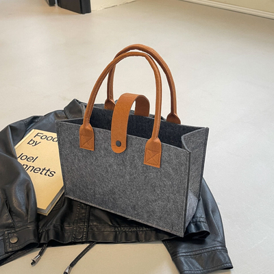 原创ins风女包大容量单肩包新款纯色百搭毛毡手提礼品包定制logo