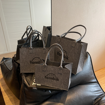 毛毡手提包女免费定制logo