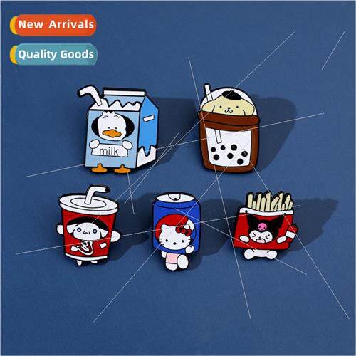 Cartoon cute creative Sanrio metal badge food shape coke kur