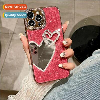 iPhone 15 plating case 适用 Apple 14promax love mirror phone