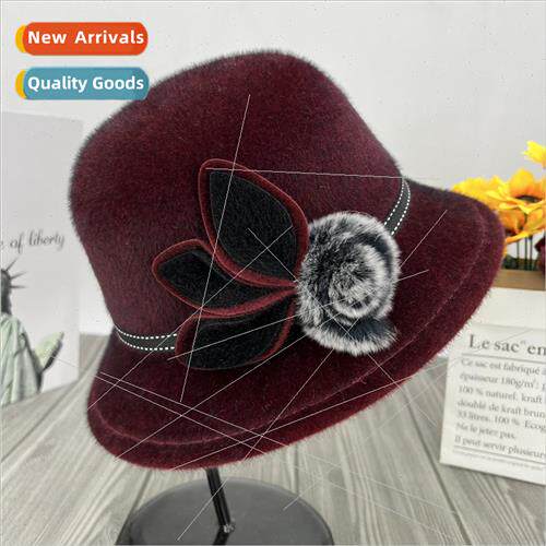 New womens hats fall and winter mom hat imitation mink hair