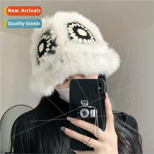 Handmade fisherman hat female plush knitted fall and winter
