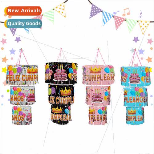 New birthday party decoration supplies three layers of hangi