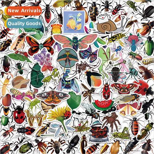 100pcs of insect taxidermy doodle stickers decorative guitar