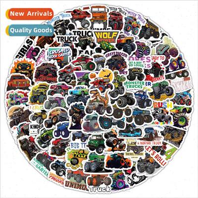 100 cartoon monster truck children graffiti stickers cell ph