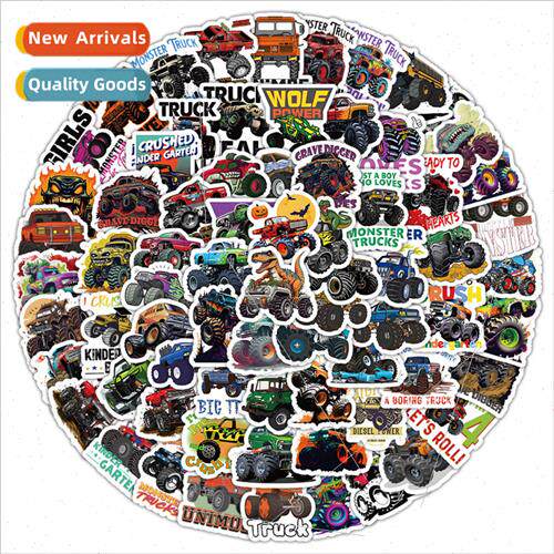 100 cartoon monster truck children graffiti stickers cell ph