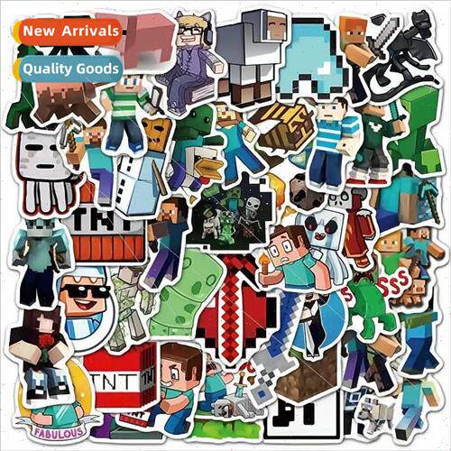 50 pcs sandbox game my world cartoon graffiti stickers motor