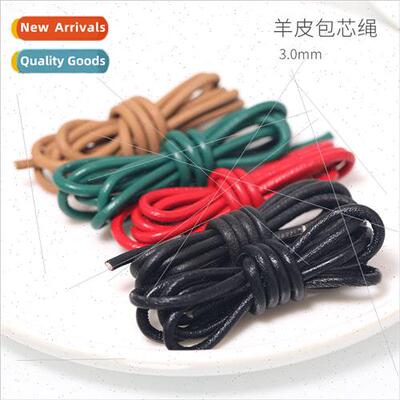diy leather rope 3mm core wrapped sheepskin rope bracelet ne