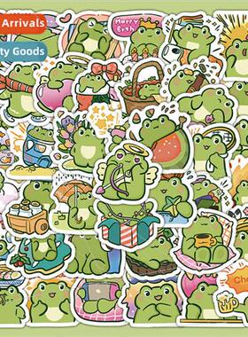 50 cartoon cute glaring frog fresh ins stickers decorative l
