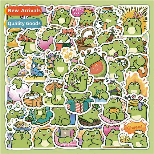 50 cartoon cute glaring frog fresh ins stickers decorative l