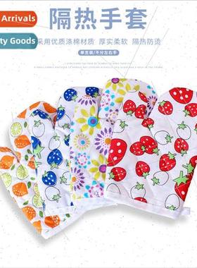 Hot anti-scald heatproof baking colorful printing gloves cre